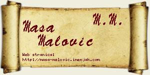 Maša Malović vizit kartica
